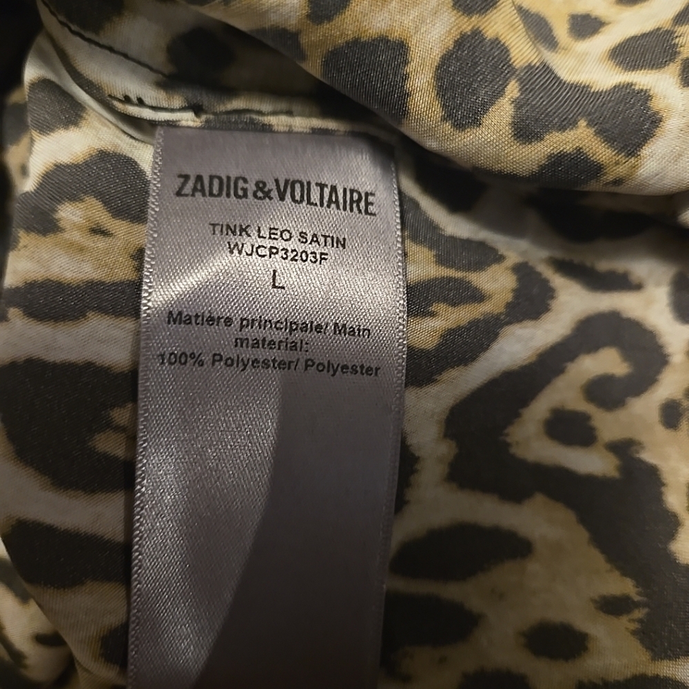 Zadig & Voltaire Tink Leopard Satin Blouse L - Picture 6 of 6